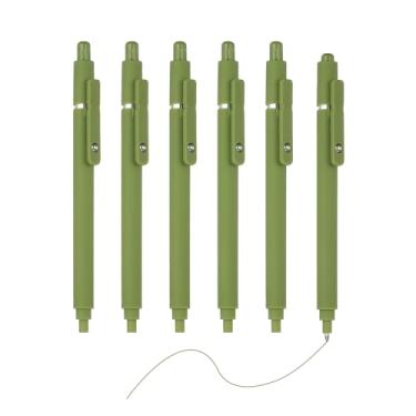 Imagem de PATIKIL Pacote com 6 canetas retráteis de 0,5 mm, canetas esferográficas retráteis, ponta fina, escrita suave, fofa, para escritório, casa, diário, caderno, verde