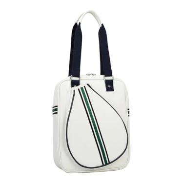 Imagem de Zxpjkyu Bolsa de Tênis para Homens E Mulheres, Prática E Elegante, com Suporte para Raquete, à água E Ideal para Viagens E Atividades Ao Ar Livre, Branco 1 Ombro