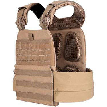 Imagem de Colete com peso ajustável para homens e mulheres – colete de treino fitness com pesos removíveis, malha respirável, alças ajustáveis seguras para corrida, caminhada e treinamento de força (coiote)