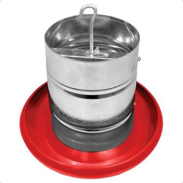 Imagem de Comedouro Tubular 5kg p/ Frango Aves Galinha Faisão Prato Anti Desperd