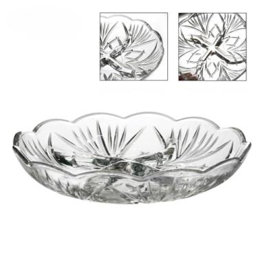 Imagem de Petisqueira de Vidro Cristal Transparente, 4 Divisões, Design Elegante Redondo para Servir Petiscos, Doces e Frios