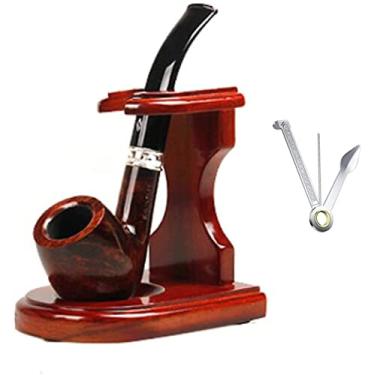 Imagem de Suporte de exibição de cachimbo de tabaco de madeira, suporte para cachimbo de tabaco - suporte de cachimbo de madeira - para 1 cachimbo de tabaco, feito à mão de jacarandá