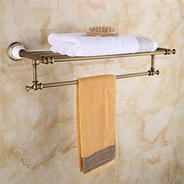 Imagem de CGKs6anmU Toalheiro montado na parede de porcelana antiga base de cerâmica processo escovado prateleiras de banheiro prateleira de banheiro 61 * 25 * 12 cm