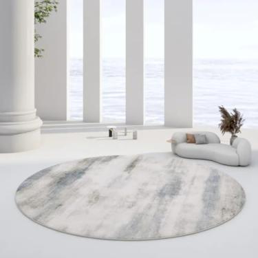 Imagem de Tapetes redondos de pelúcia estilo para decoração de quarto, tapetes para sala de estar, tapete macio para casa, carpete grosso e fofo (200x200 cm/18)