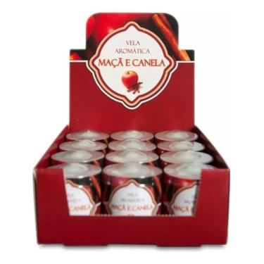 Imagem de Vela Aromática Maçã e Canela, 130g, Kit com 12 Unidades, Display Incluso