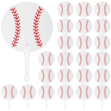 Imagem de Roowest 24 peças de fãs de beisebol de mão, lembrancinhas de festa, decorativos, com alça para esportes, jogos, dia, verão, aniversário, presentes de festa, atividades ao ar livre, atletas, atividades