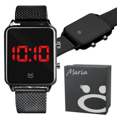 Imagem de relogio feminino digital relogio led preto digital qualidade premium +