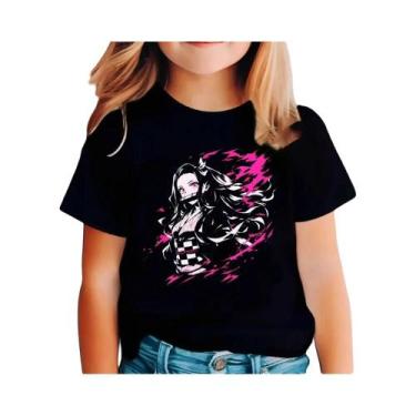 Imagem de Camiseta Infantil Demon Slayer Anime Cartoon De Manga Curta Para Menin
