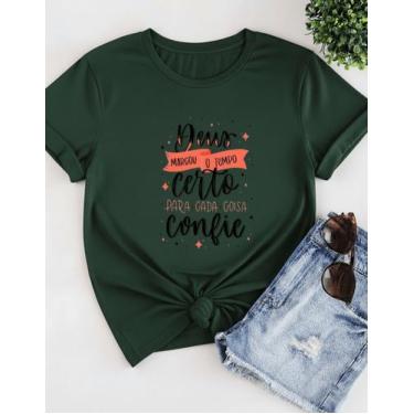 Imagem de Camiseta Blusa Tshirts Deus Marcou O Tempo Algodão Unissex - MB Sport,