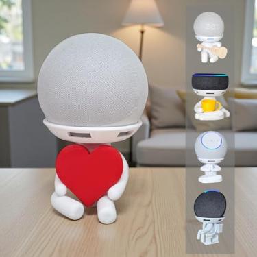 Imagem de Suporte Alexa Echo Dot 3, 4 e 5, Echo Pop e Echo Max Robert Coração Amor Multiuso e outros. Coleção, Decoração Presente. Stand de Mesa