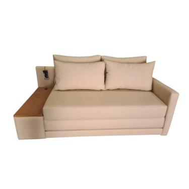 Imagem de Sofá  Cama com Tampo Baú Lado Esquerdo e USB Tecido Acquablock  180cm 