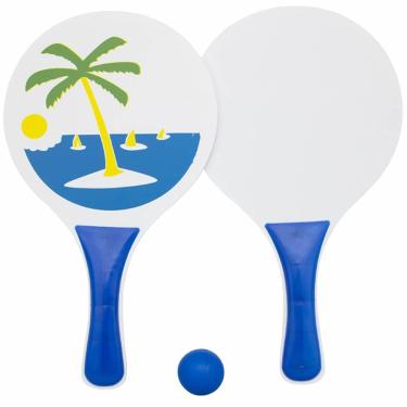 Imagem de Kit 2 Raquetes Frescobol + 1 Bola - Iniciante Leve YS37046-Unissex