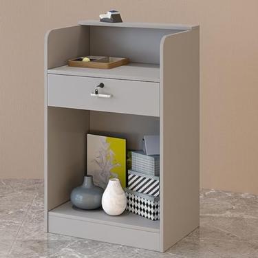 Imagem de Mesa de recepção moderna, balcão de recepção, balcão de recepção com grande armazenamento, balcão de recepção com gavetas, grande espaço de armazenamento, para casa, escritório, salão, spas e saguão