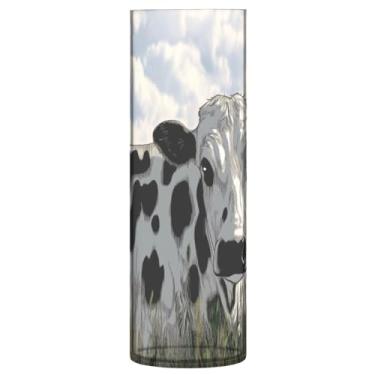 Imagem de Burbuja Vaso de plástico cilíndrico de vaca leiteira, vaso transparente redondo alto não quebrável para decoração de casa, escritório, buquê de casamento, 10 x 30 cm