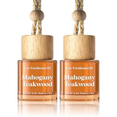 Imagem de C Classy Purificador de ar para carro, pacote com 2, garrafa marrom de teca de mogno difusor de óleo essencial para carros, acessórios fofos para carros, fragrância de longa duração, aromatizadores
