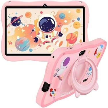 Imagem de Tablet Infantil Educativo 64GB 4GB RAM 7” Android 13 Capa Resistente Controle Dos Pais Wi-Fi Bluetooth PlayStore YouTube Estudo Jogos Touch Caneta Câmera (ROSA)