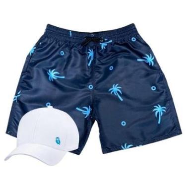 Imagem de Kit Short Tactel Moda Praia Masculino e Boné Aba Curva-Masculino