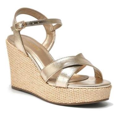 Imagem de Sandália Via Marte Anabela Salto Rattan Palha Feminino 191-008-Feminino