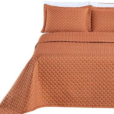 Imagem de Cobre Leito Casal Padrão Bordado Colcha Ravena 200 Fios 3 Peças - Bia 