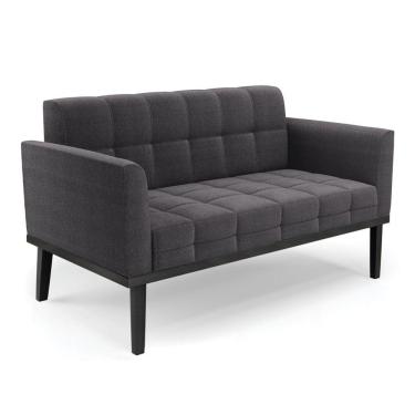 Imagem de Sofá Namoradeira Base Madeira Fixa Preto Elisa Bouclê D03 - D'rossi Cor Grafite
