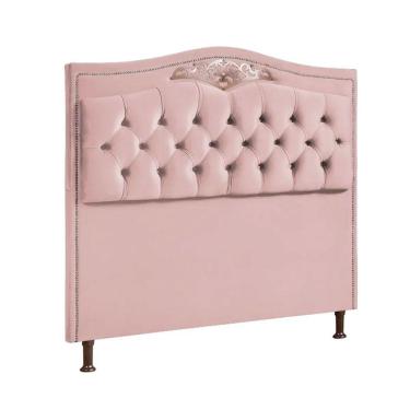 Imagem de Cabeceira Estofada Holanda 1,60 Queen Veludo Speciale Home Rose