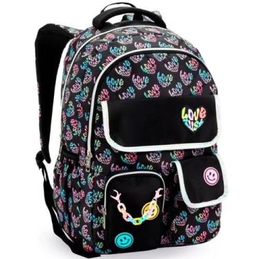 Imagem de Mochila Costas Escolar Juvenil Reforçada Divisória Grande - Denlex