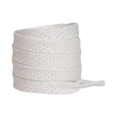 Imagem de Cadarços Planos Brancos Com Glitter Colorido 1.2CM De Seda, Lona E Met