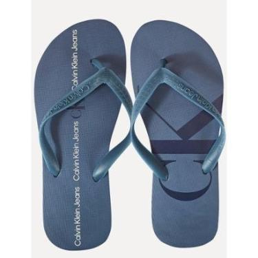 Imagem de Chinelo Calvin Klein Jeans Logo Flow Azul Médio-Masculino