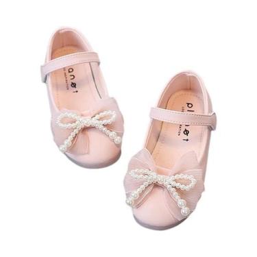Imagem de Sapatos Planos Para Meninas Princesa Com Bico Redondo, Laço De tiras a