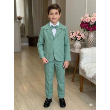 Imagem de Conjunto Miss Cherry Social Terno - Blazer Verde com Camisa e Gravata,