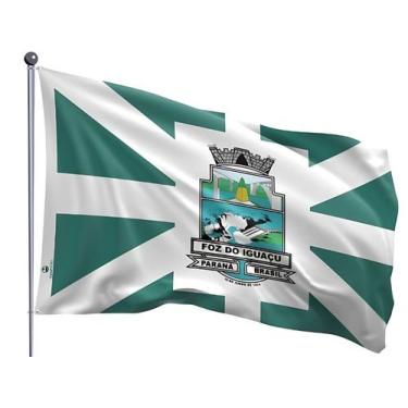 Imagem de Bandeira do Município de Foz do Iguaçu Dupla Face Estampada Tamanho 90