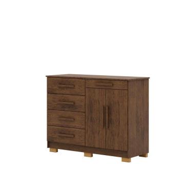 Imagem de Cômoda Sapateira Sirius 2 Portas 1 Prateleira em MDF Imbuia Rustico