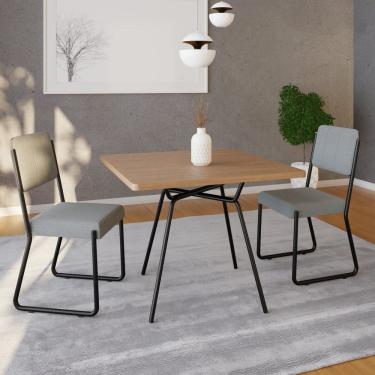 Imagem de Mesa para Sala de Jantar Quadrada Barcelona Nogueira