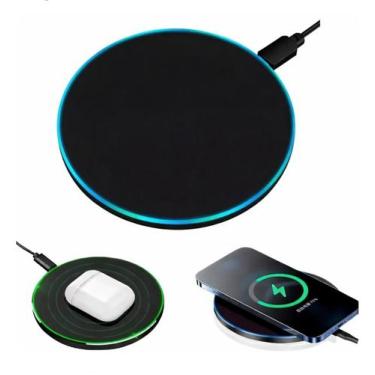 Imagem de Carregador Sem Fio 20W Wireless por Indução Padrão Qi Base de Carregam