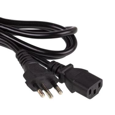 Imagem de Cabo De Força Energia Tripolar Para Fonte Monitor Pc Padrão Br - OEM O