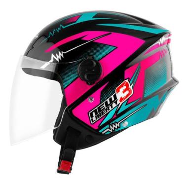 Imagem de Capacete Aberto Pro Tork New Liberty 3 Frequency, VERDE - ROSA, 60