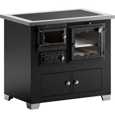 Imagem de Fogao a Lenha HMD Romano Vitro Preto com Chapa Vitrocerâmica SD