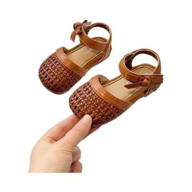 Imagem de Sandálias De Verão Para Meninas Bebês, Tecidas, Estilo Princesa, Sola 