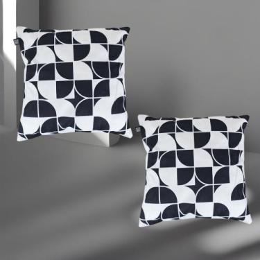 Imagem de Kit 2 Capas de Almofada Noir e Blanc 43x43cm Estampadas - Mkt Multi, M
