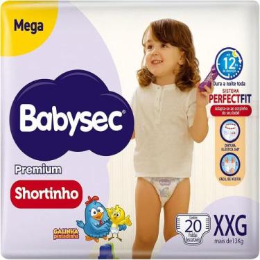 Imagem de Fralda Babysec Premium Shortinho Mega XXG 13kg+ 20 Unidades