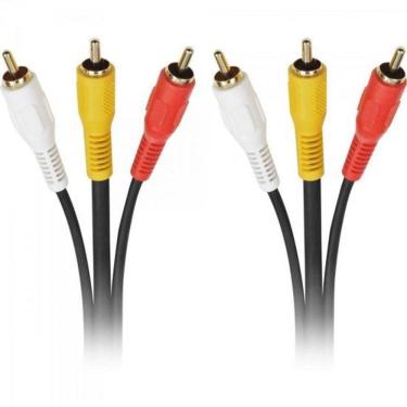 Imagem de Cabo 3 Rca Macho X 3 Rca Macho Com Coaxial 1,8m Preto Storm - Pct - 10 [f002]