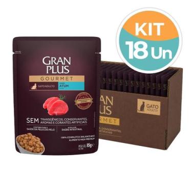 Imagem de Ração Úmida GranPlus Atum Gatos Adultos 18 Un 85g - Brf