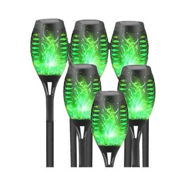 Imagem de Luzes De Tocha Solar RGB À Prova d'Água, Pacote Com 6, 12 LEDs, Decora