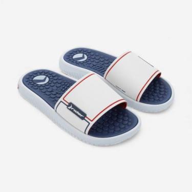 Imagem de Chinelo Rider Pump II Slide Masculino Branco, Branco, Azul, 40
