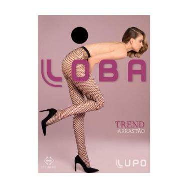 Imagem de Meia Calça Arrastão com Elastano Loba 5095-001 - Lupo, Preto, GG