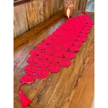 Imagem de Caminho De Mesa 1,50mx38cm M Comum Liso Crochê Artesanal - Maria Croch