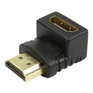 Imagem de Adaptador Hdmi 90 Graus Em L Macho X Fêmea 1.4 Para Tv Parede - GLOBAL