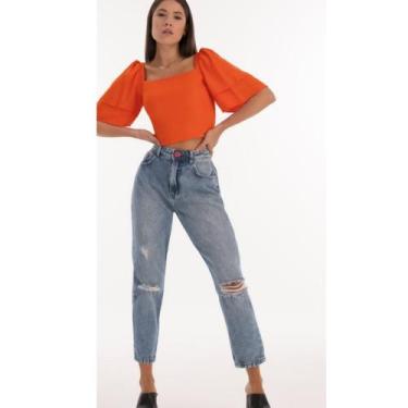 Imagem de Calça feminina jeans cenoura - Carmenta , 38