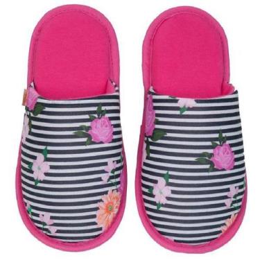 Imagem de Pantufa Chinelo De Quarto Mulher Inverno Flores Feminino - cotton day