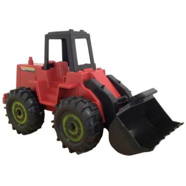 Imagem de Trator Brinquedo Infantil Caminhãozinho Pá Carregadeira Vermelho - P.A